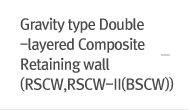 Gravity-type Two-row Earth Retaining Synthetic Soil Wall (RSCW, RSCW- II (BSCW))