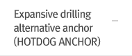 Expansive drilling alternative anchor (HOTDOG ANCHOR)